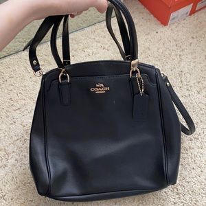 coach black leather bag